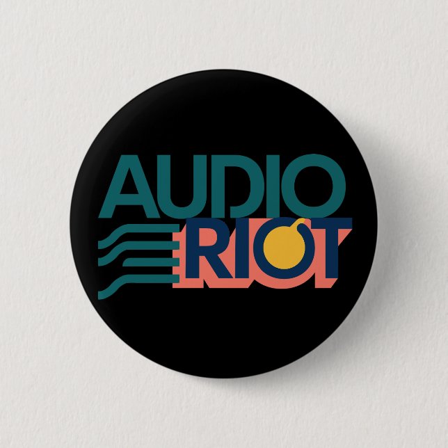 Bóton Redondo 5.08cm Audio Riot Band Logo Circle Pin (Frente)