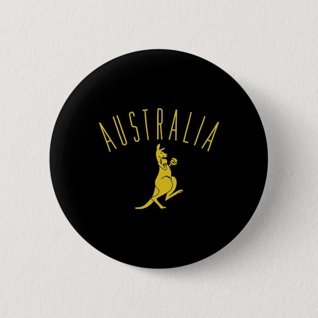 Bóton Redondo 5.08cm Austrália Boxing Kangaroo (Frente)