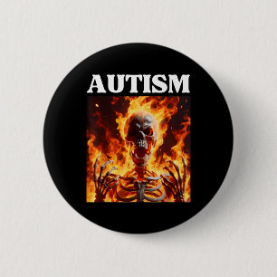 Bóton Redondo 5.08cm Autism Funny Cringe Edgy Duro Skeleton Memória Fla