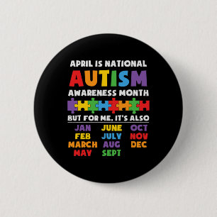 Bóton Redondo 5.08cm Autismo Aconselhamento Suporta Crianças Autismo Pa