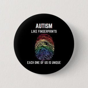 Bóton Redondo 5.08cm Autismo Como Impressões Digitais Todos Somos Aceit