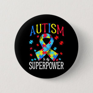 Bóton Redondo 5.08cm Autismo Consciência É Minha Superpotência Quebra-c