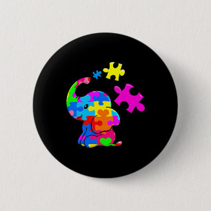 Bóton Redondo 5.08cm Autismo elefante-cômico agiliza a consciência