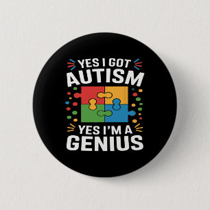 Bóton Redondo 5.08cm Autismo Engraçado Sensibilização Crianças Quebra-c