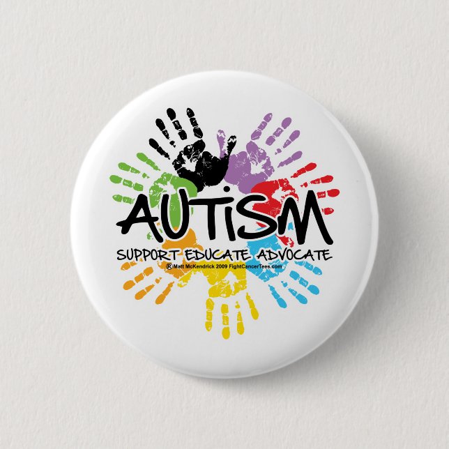 Bóton Redondo 5.08cm Autismo Handprint (Frente)