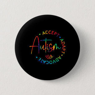Bóton Redondo 5.08cm Autismo Sensibilização Aceite Adaptar Advocate Aut