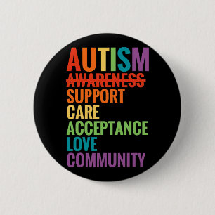 Bóton Redondo 5.08cm Autismo Sensibilização Suporte Aceitação Ally Gift