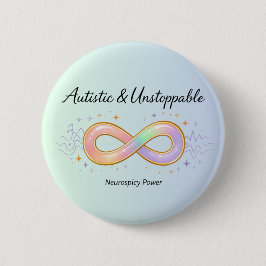 Bóton Redondo 5.08cm Autistic Unstoppable Pastel Infinity Symbol Gift