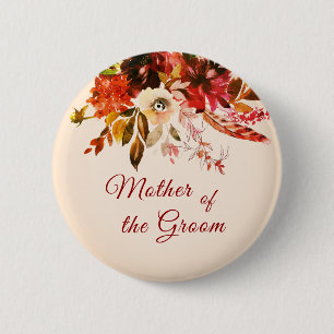 Bóton Redondo 5.08cm Autumn Floral Mãe Do Groom