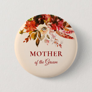 Bóton Redondo 5.08cm Autumn Splendor Ivory Esmaga Mãe Da Noite