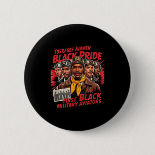 Bóton Redondo 5.08cm Aviadores Negros Retro História Negra Segunda Guer