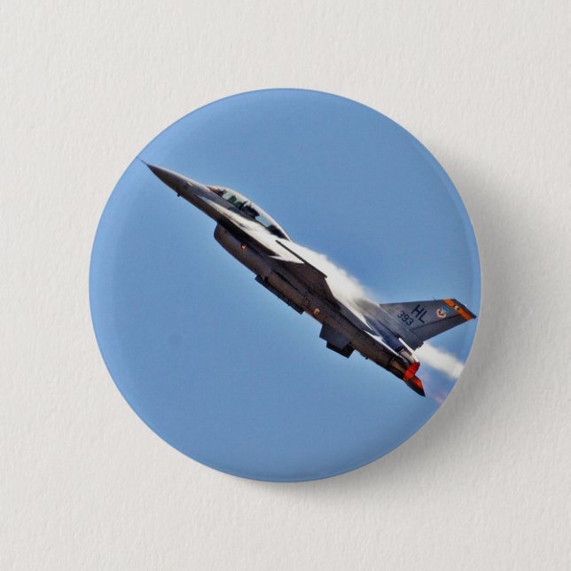 Bóton Redondo 5.08cm Aviões dos lutadores de jatos de F 16s (Frente)