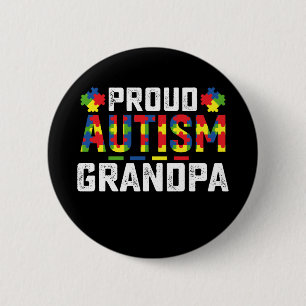 Bóton Redondo 5.08cm Avô Orgulhoso do Autismo Conscientização Família A