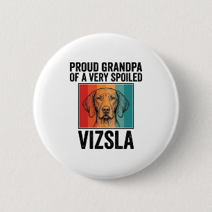 Bóton Redondo 5.08cm Avô Orgulhoso Vizsla Design Vintage Amante de Cães