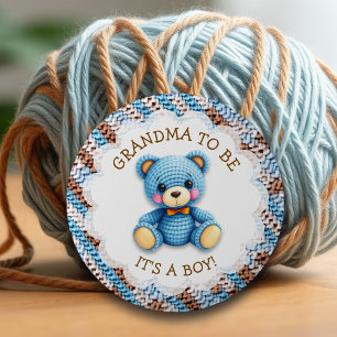Bóton Redondo 5.08cm Avó para ser   Crochet Teddy Bear Baby Shower 