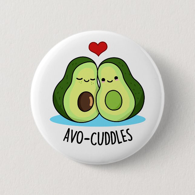 Bóton Redondo 5.08cm Avocudles Funny Avocado Casal Pun (Frente)