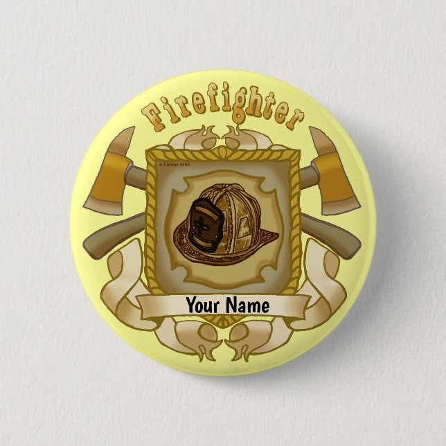 Bóton Redondo 5.08cm Ax Shield FireFighter pin (Frente)