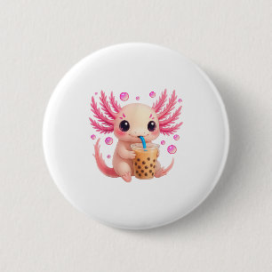 Bóton Redondo 5.08cm Axolotl Bubble Boba Tea Anime Cute Kawaii Teen Gir