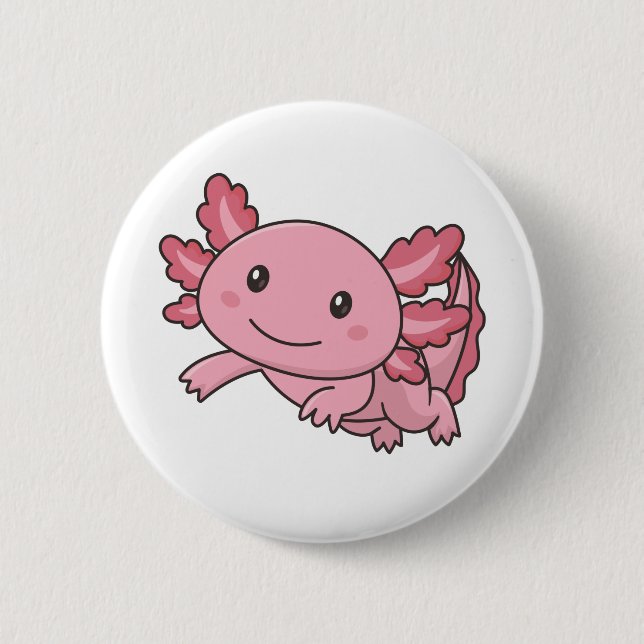 Bóton Redondo 5.08cm Axolotl Cute Animais Kawaii Anime Funny Axolotl Bu (Frente)