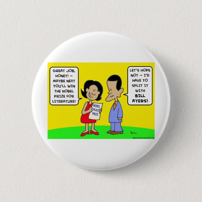 Bóton Redondo 5.08cm Ayers da conta do prêmio de paz de Obama nobel (Frente)