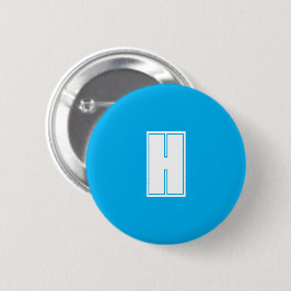 Bóton Redondo 5.08cm Azul brilhante inicial branco a frio