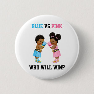 Bóton Redondo 5.08cm Azul Cor-De-Rosa Quem Ganhará O Tema De Boxin