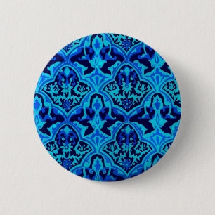 Bóton Redondo 5.08cm Azul Damasco