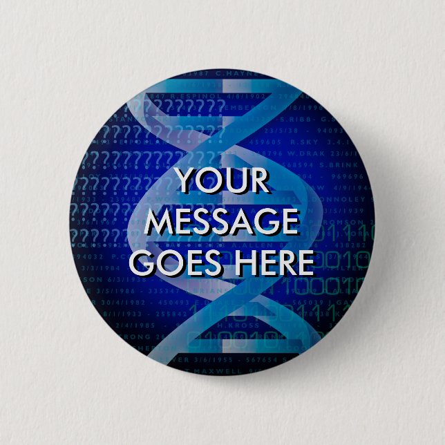 Bóton Redondo 5.08cm Azul de ID de DNA personalizado (Frente)