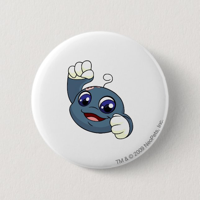 Bóton Redondo 5.08cm Azul de Kiko (Frente)