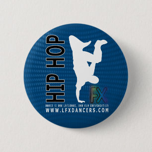 Bóton Redondo 5.08cm Azul do botão de Hip Hop FX dos dançarinos de LF