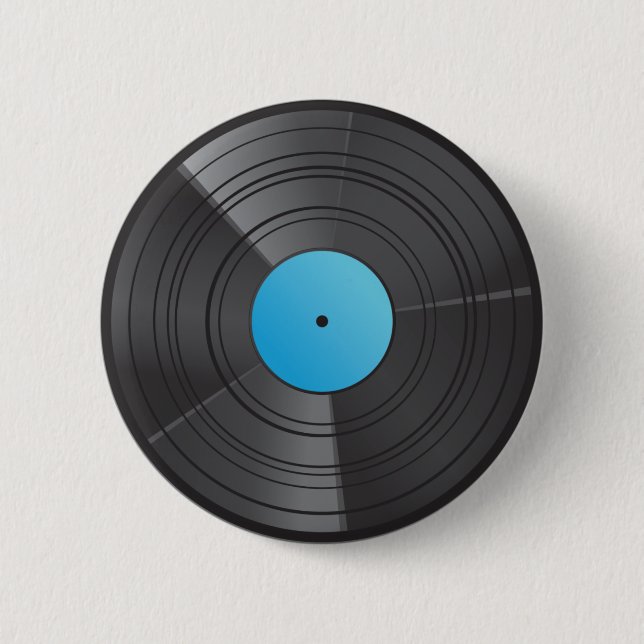 Bóton Redondo 5.08cm Azul do botão do vinil (Frente)