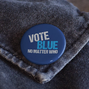 Bóton Redondo 5.08cm Azul do voto não importa quem Democrata