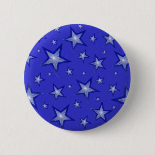 Bóton Redondo 5.08cm Azul escuro Estrelas - botão azul