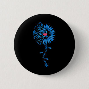Bóton Redondo 5.08cm Azul Fita Girassol Novembro Sensibilização para Di