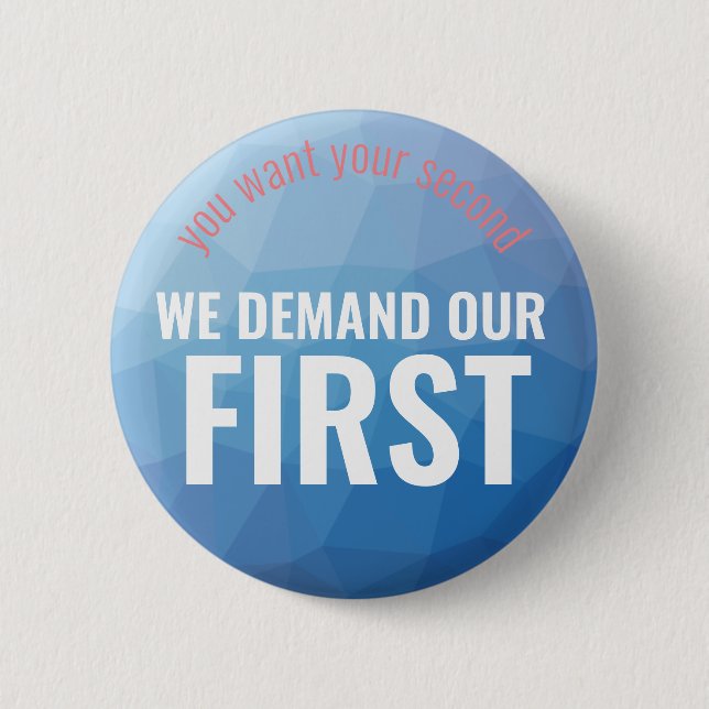 Bóton Redondo 5.08cm Azul geométrico da alteração da Primeira Emenda (Frente)