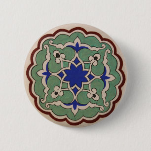 Bóton Redondo 5.08cm Azulejo Árabe da Turquia Otomano