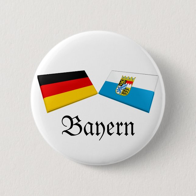 Bóton Redondo 5.08cm Azulejos da bandeira de Baviera, Alemanha (Frente)