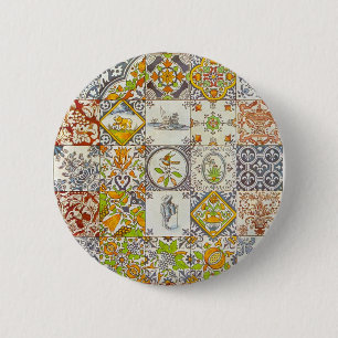 Bóton Redondo 5.08cm Azulejos holandeses