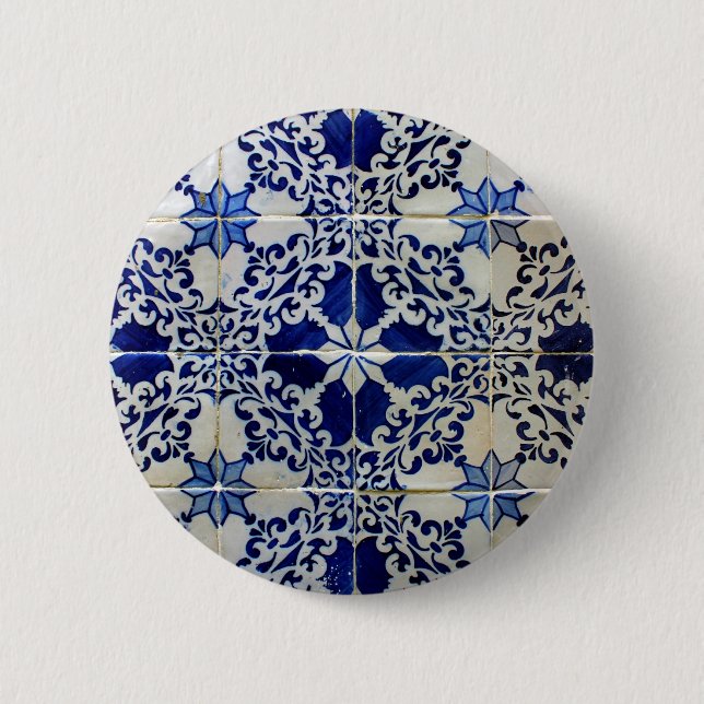Bóton Redondo 5.08cm Azulejos, Portuguese Tiles (Frente)