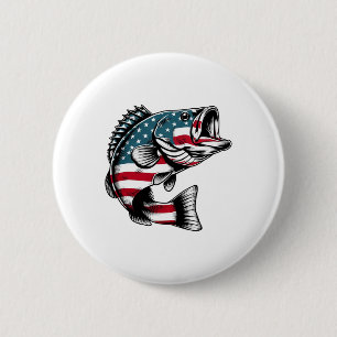 Bóton Redondo 5.08cm B Bandeira Americana Dos EUA Pesca