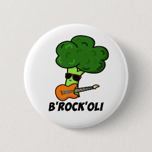 Bóton Redondo 5.08cm B-Rock-Oli Cute Rocker Broccoli Pun
