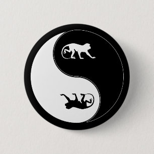 Bóton Redondo 5.08cm Babuíno de Yin Yang