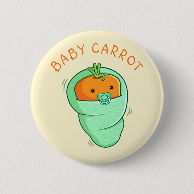 Bóton Redondo 5.08cm Baby Carrot Pun (Frente)