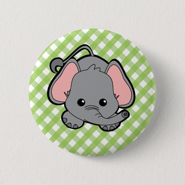Bóton Redondo 5.08cm Baby Elephant Cutie (Frente)