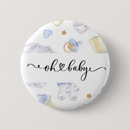 Bóton Redondo 5.08cm Baby Menino Pin | Adorável Tema Bebê