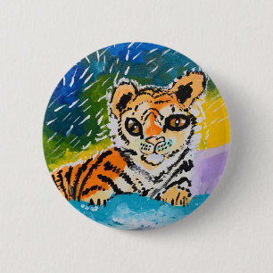 Bóton Redondo 5.08cm Baby Tiger "Art by Kids"