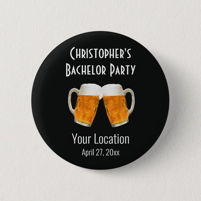 Bóton Redondo 5.08cm Bachelor Party Weding Beer Cheers (Frente)