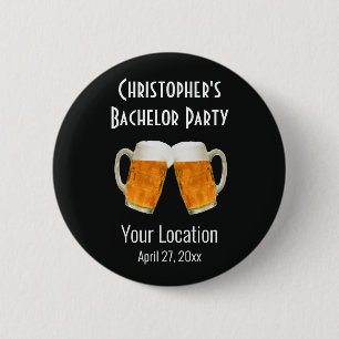 Bóton Redondo 5.08cm Bachelor Party Weding Beer Cheers