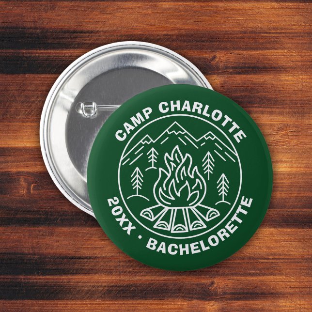 Bóton Redondo 5.08cm Bachelorette de Camp Personalizado do Crachá Bride (Bridesmaids Badge Custom Camp Bachelorette Button
)