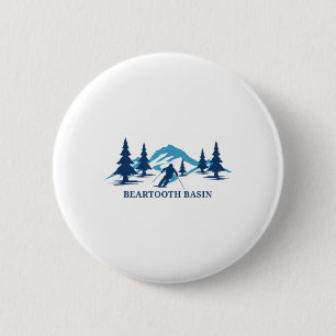 Bóton Redondo 5.08cm Bacia Beartooth Wyoming Ski Resort Skiier T-